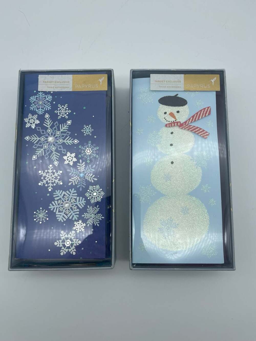 Papyrus Target Exclusive Holiday Note Cards Snowman and Snowflake 2-Box Bundle